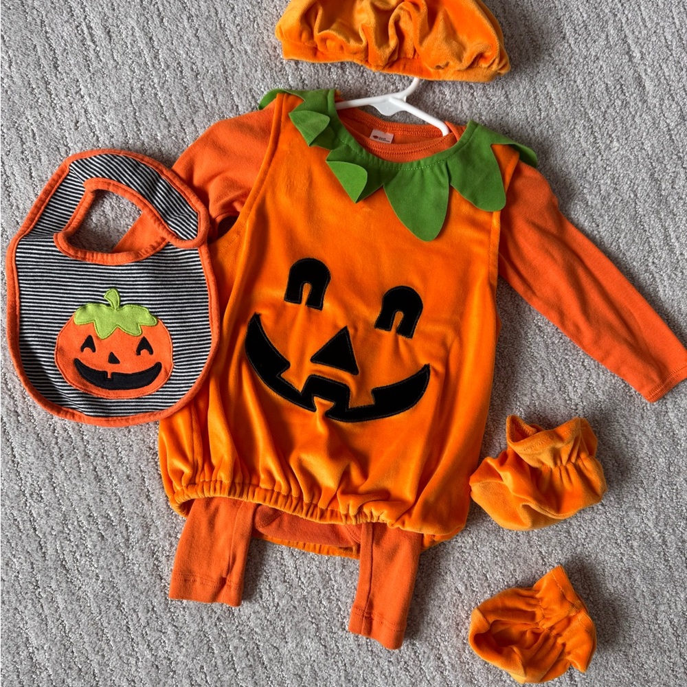 Orange Pumpkin Kids Costume Set